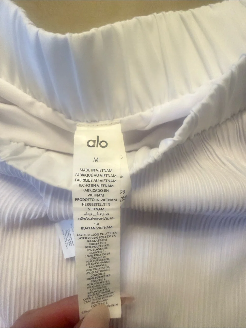 ALO Yoga White Pleated Skirt